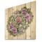 Designart - Bouquet With Purple Chrysanthemums and Daisies - Traditional Print on Natural Pine Wood